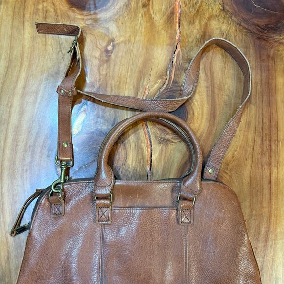 Duluth Leather Tote Bag Lifetime Crossbody Brown Purse Handbag QQ14 - Picture 3 of 8